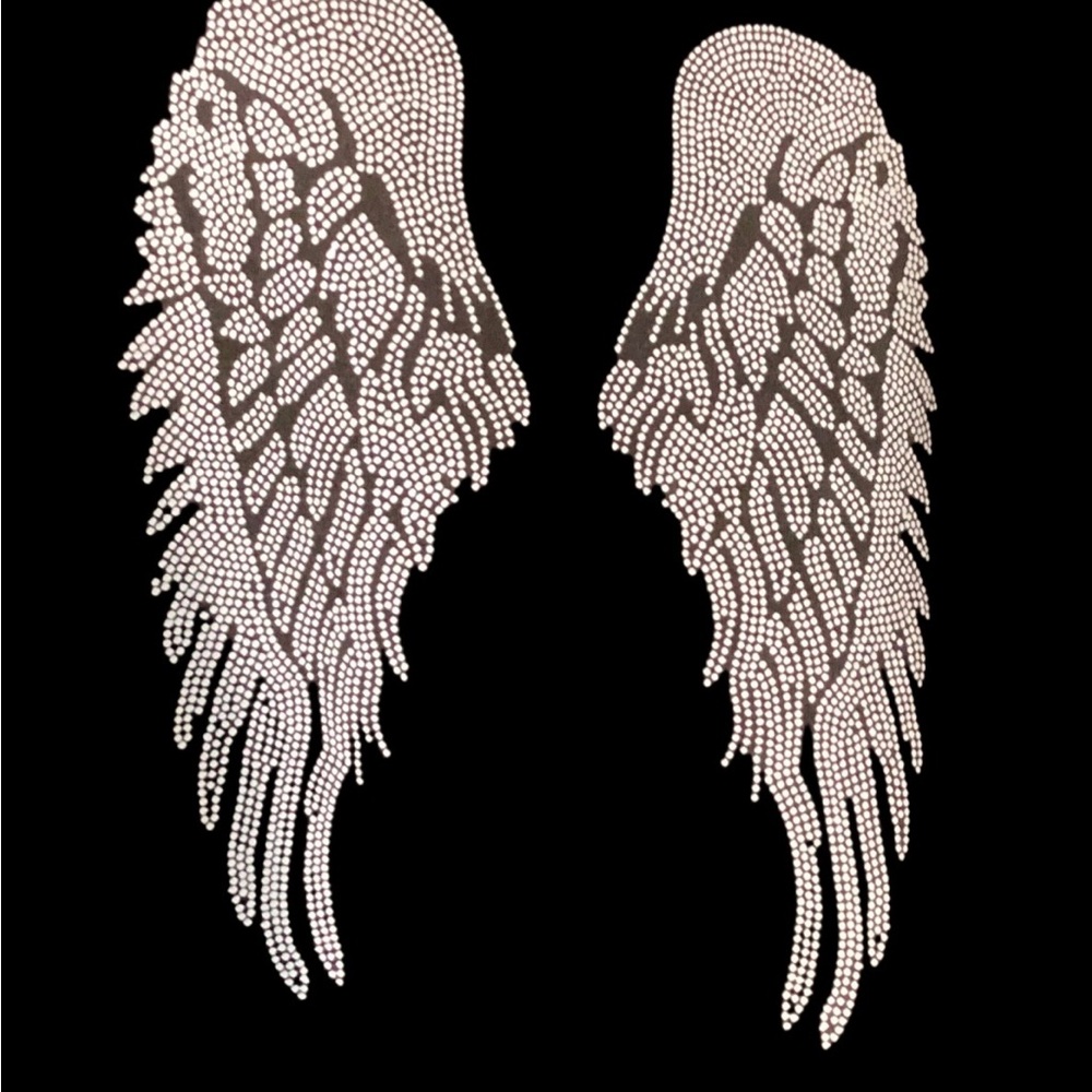 NEVER WORN WOMENS Hoodie Angel Wings Sweatshirt Wings Graphic Black & White XXL - Picture 2 of 4